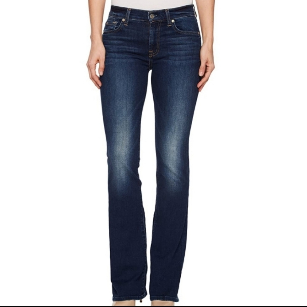 7 For All Mankind Kimmie Bootcut Blue Jeans Size 24 - Picture 3 of 9